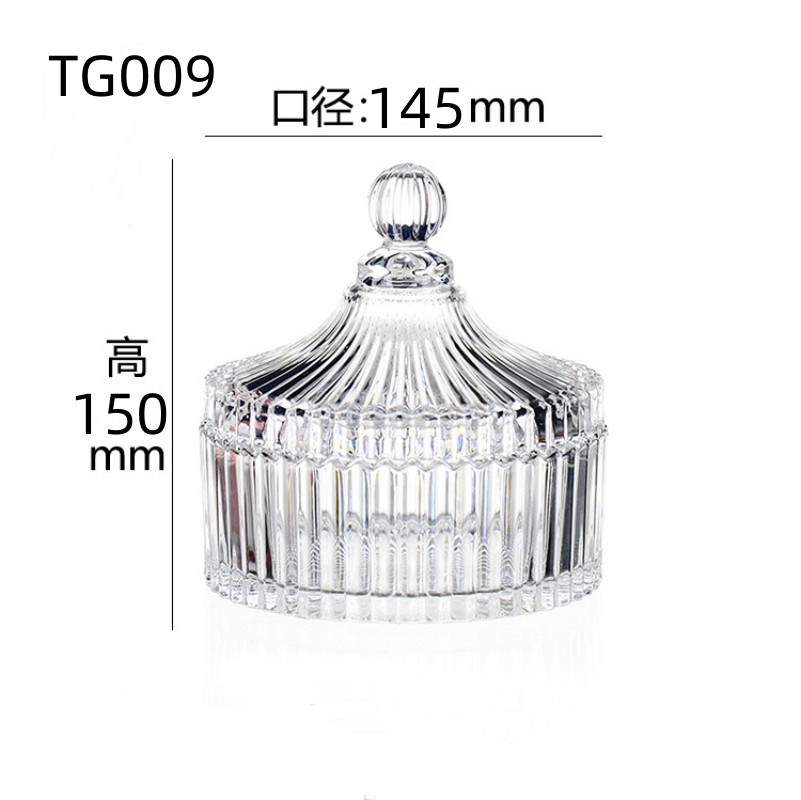 Factory direct sales of large European-style glass candy cups, candy jars and vats wholesale