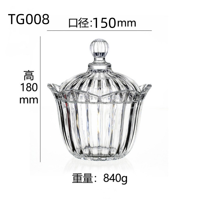Factory direct sales of large European-style glass candy cups, candy jars and vats wholesale