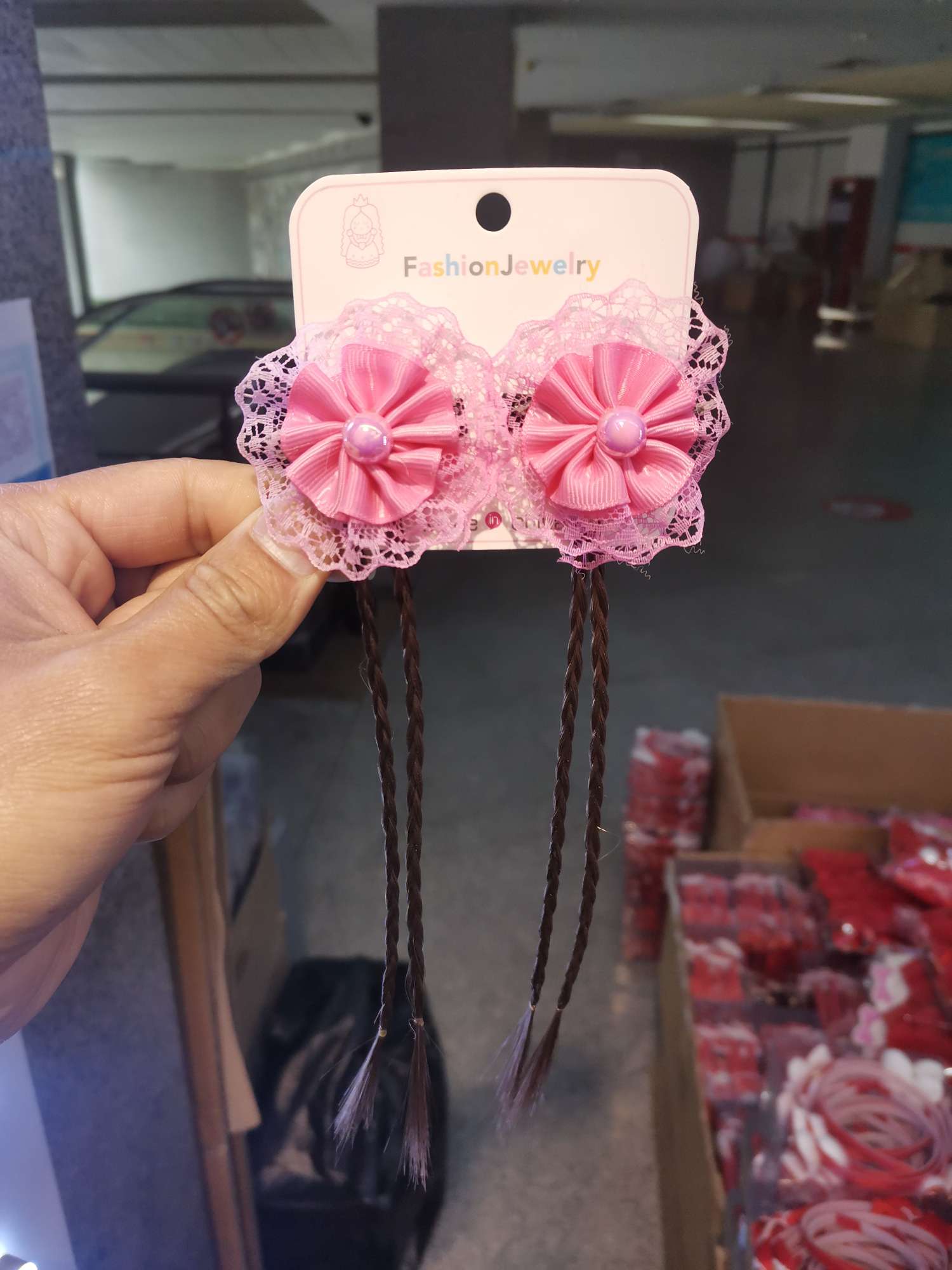 Jiarui Baby's 2022 new braid clip, round flower clip with lace edge and round flower press clip, a bestseller on the Internet