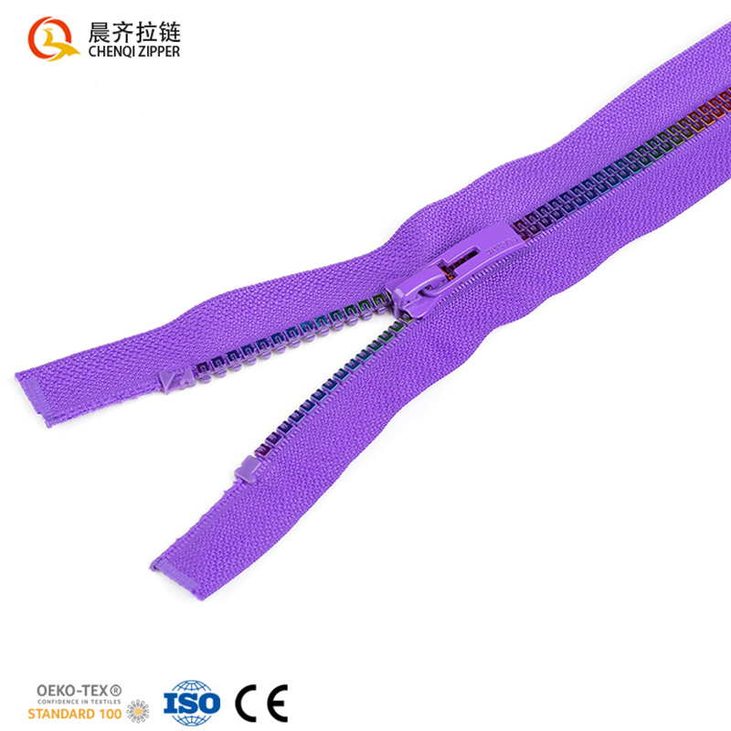5# resin tank teeth iridesy single opening, brilliant multi-color fashionable clothing accessories, customizable colors Item Picture