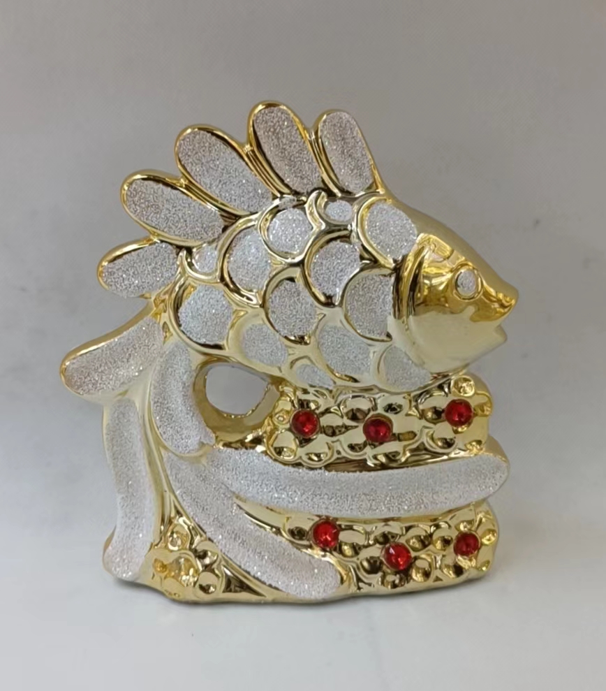Ceramic ornaments, ceramic ornaments, goldfish ornaments 1 details Picture