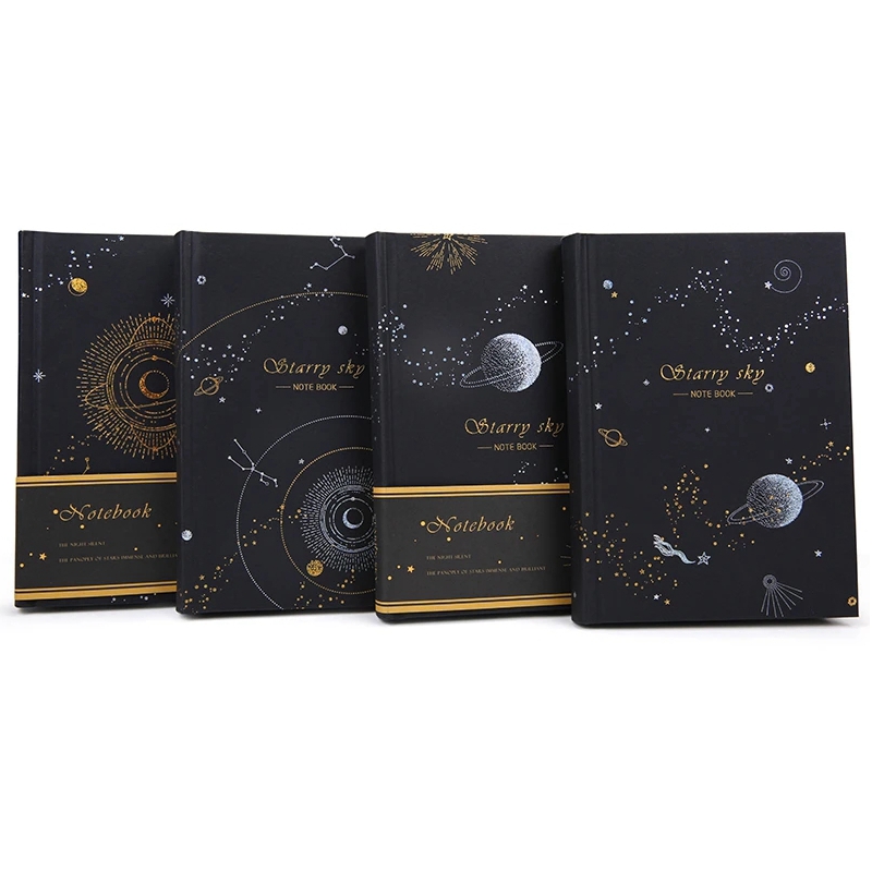A 32k hardcover notebook with black inner pages, a sketchbook and a hard-faced diary Application Scenario