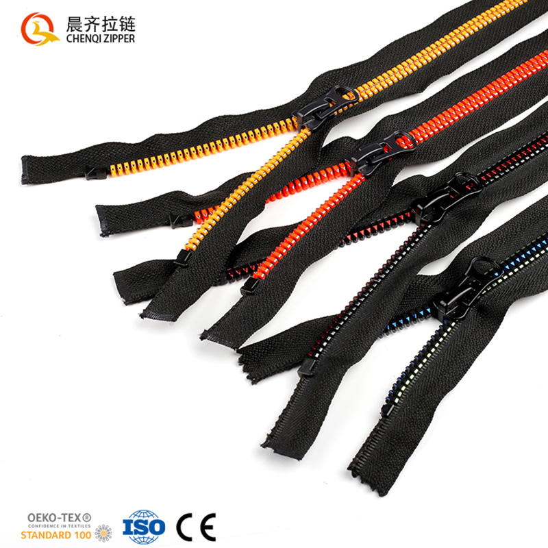 8# resin corn teeth, gold veneer, polished single-cut, double-cut, closed-cut down jacket, cotton-padded jacket, sportswear Item Picture
