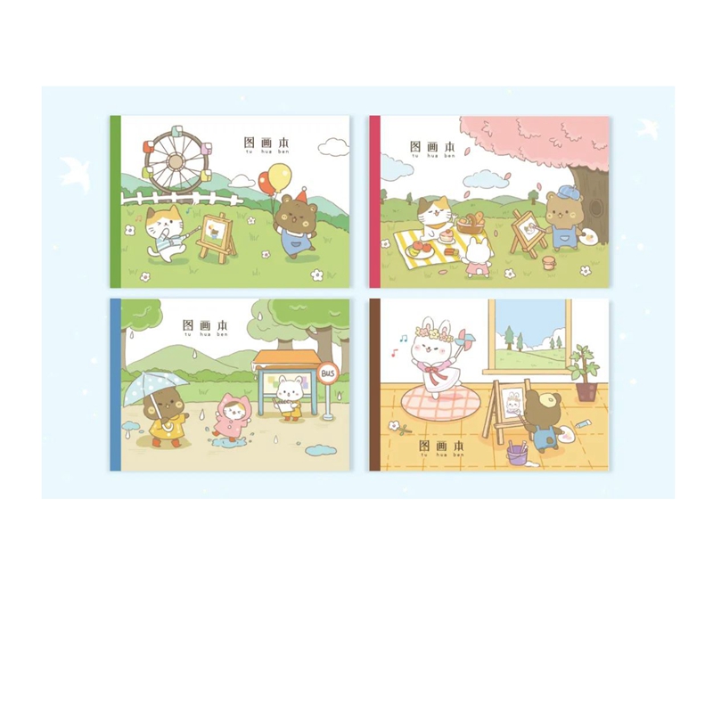 Cute sketchbook, art blank, children's and primary school students' drawing notebook, doodle cartoon a4, children's sketch book, picture book, doodle
