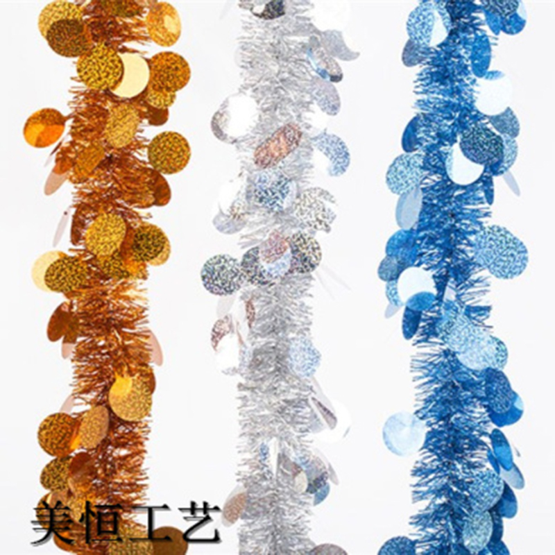 Christmas ribbon rain curtain Sequin ribbon Christmas decoration festival supplies