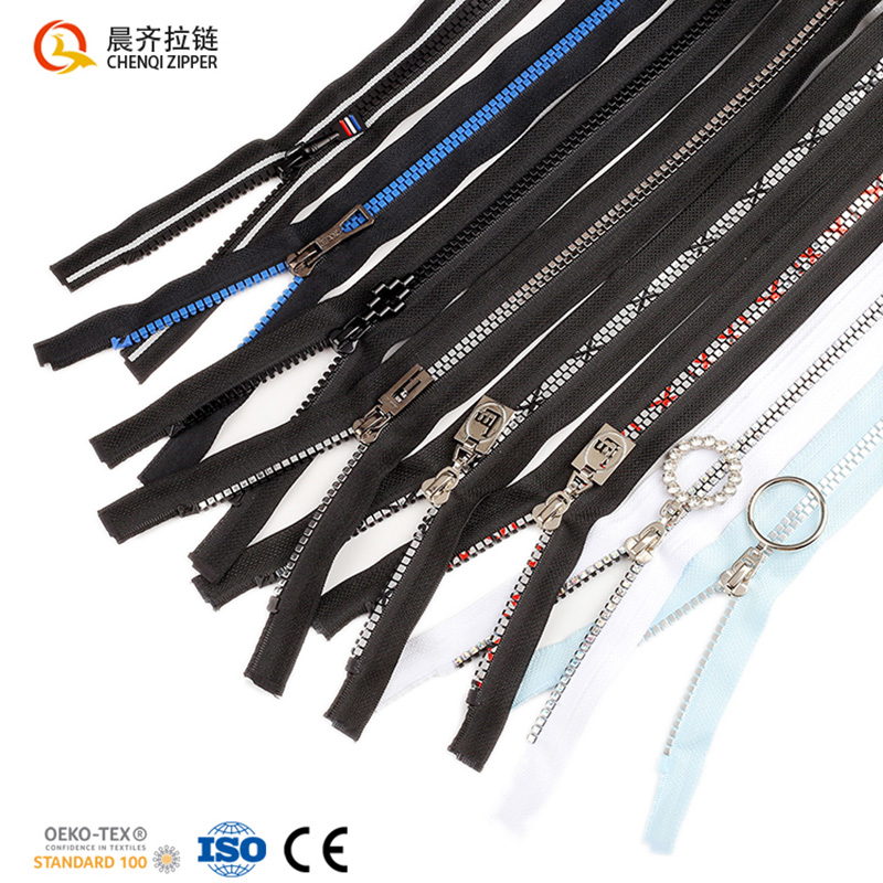 5#树脂四方牙段彩贴膜时尚外套羽绒服棉服女装钻石拉片