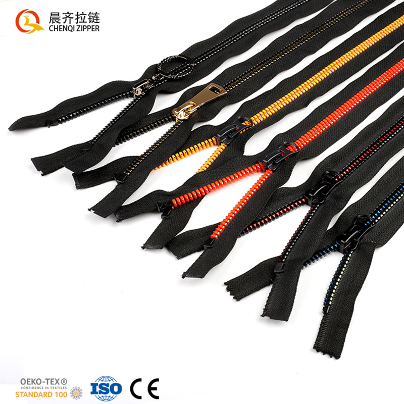 8# resin corn teeth, gold veneer, polished single-cut, double-cut, closed-cut down jacket, cotton-padded jacket, sportswear Application Scenario