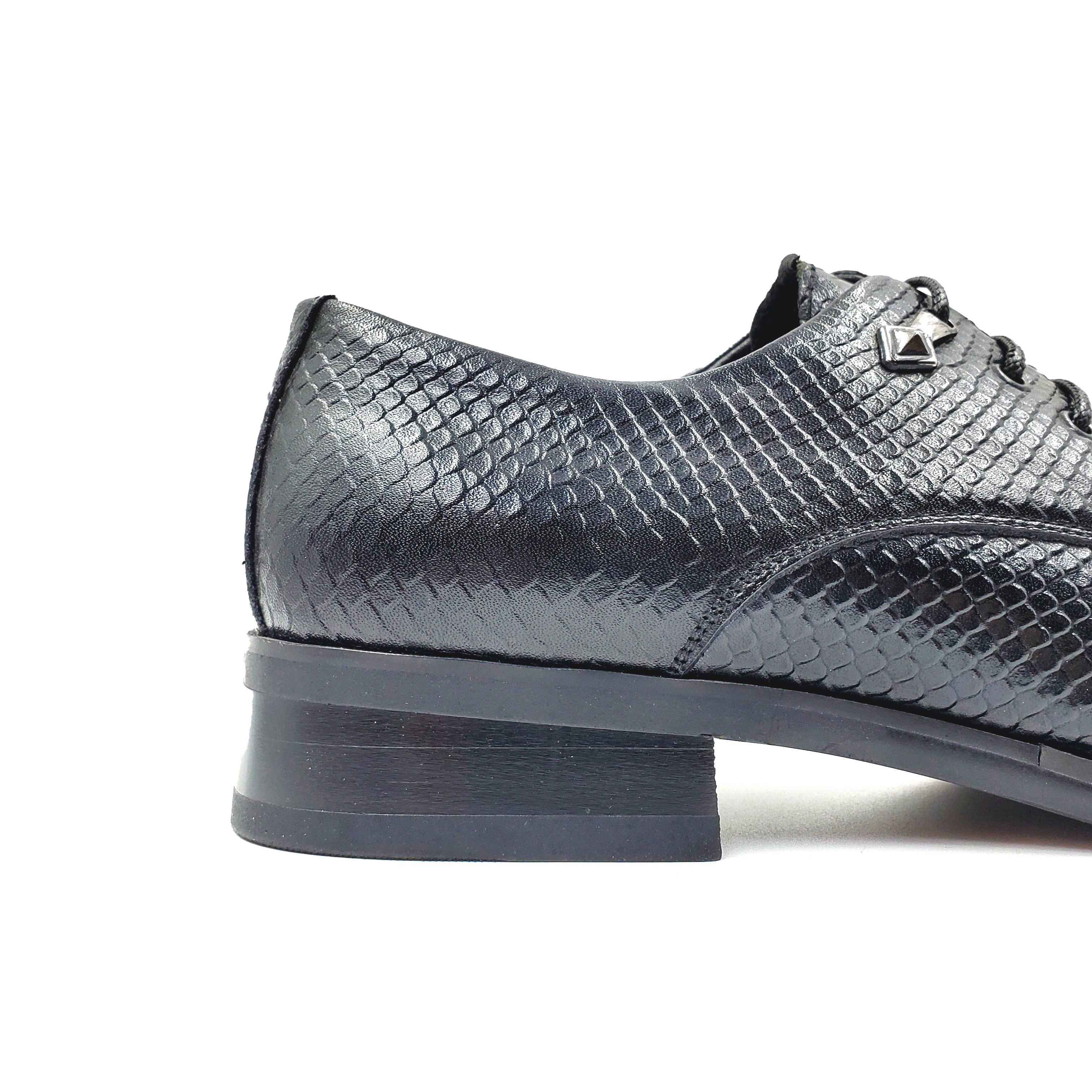 Manufacturer's supply of men's business leather shoes, KUADU formal fashion and trendy lace-up pointed-toe low-heeled work shoes details Picture