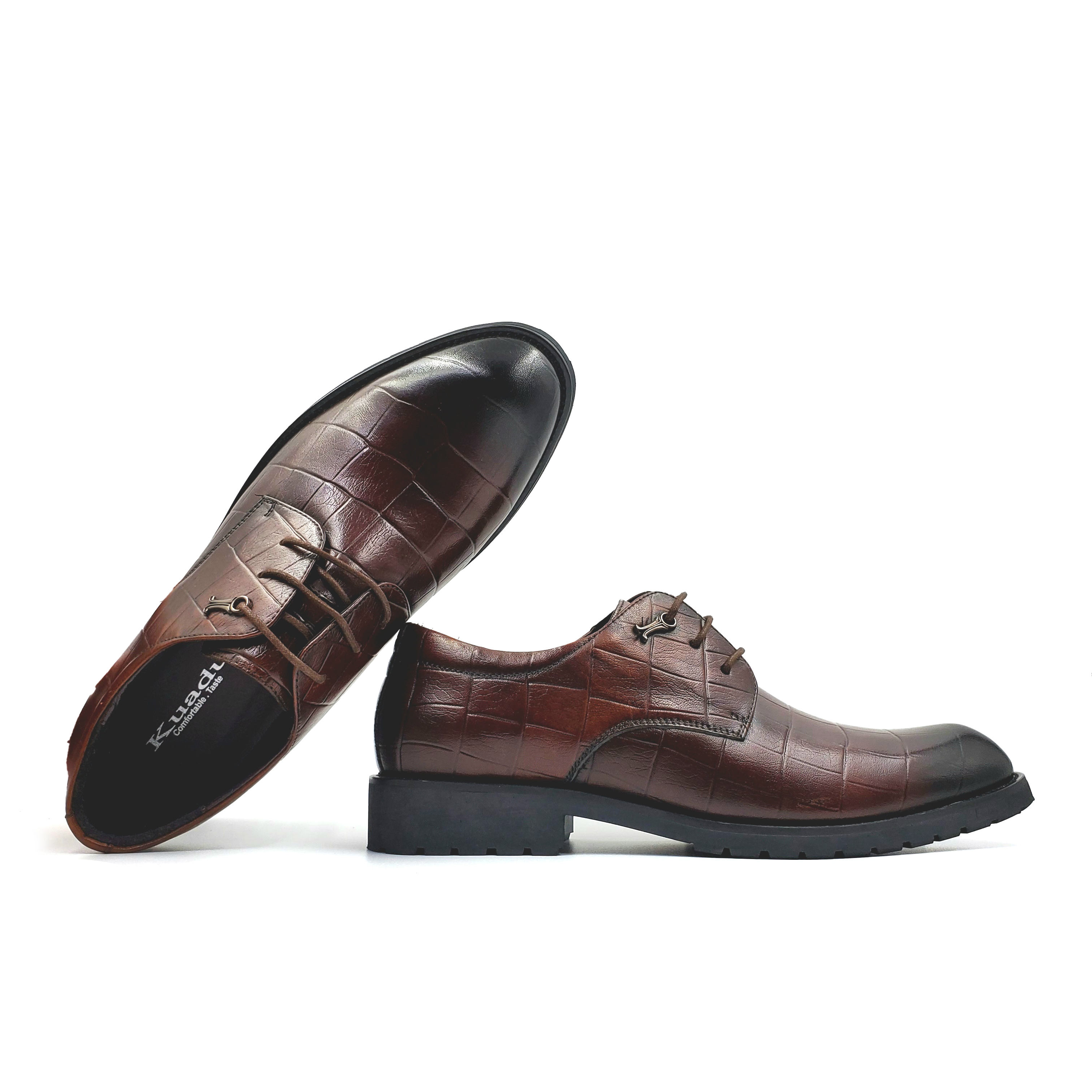 Men's leather shoes with soft soles, red and brown casual shoes, Anglo-designed business formal work men's shoes Item Picture