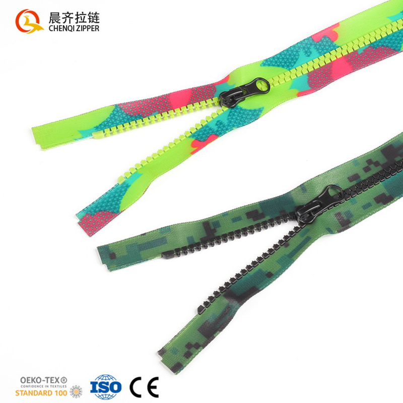 5# resin camouflage waterproof zipper camouflage clothing, outdoor clothing, windbreaker, hiking bag factory direct sales, zipper customization Specification image