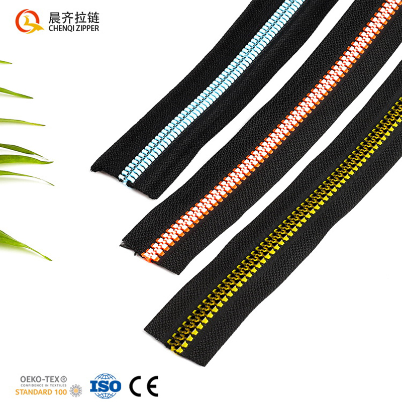 Plastic zippers, colored resin zippers, fashionable cotton jackets, down jackets, fashionable bags, personalized customization, and replaceable pull tabs Specification image
