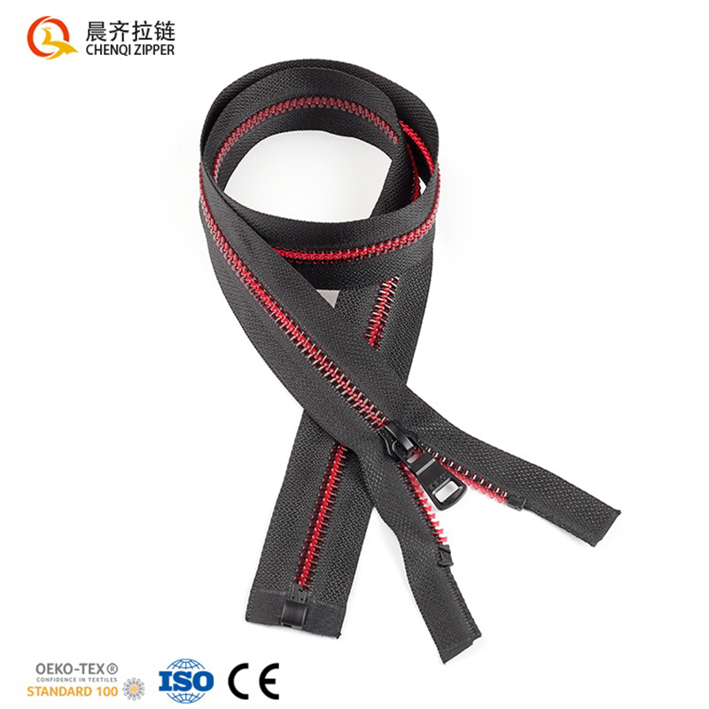 5#塑钢拉链/单开树脂拉链/透明齿拉链白底实物图