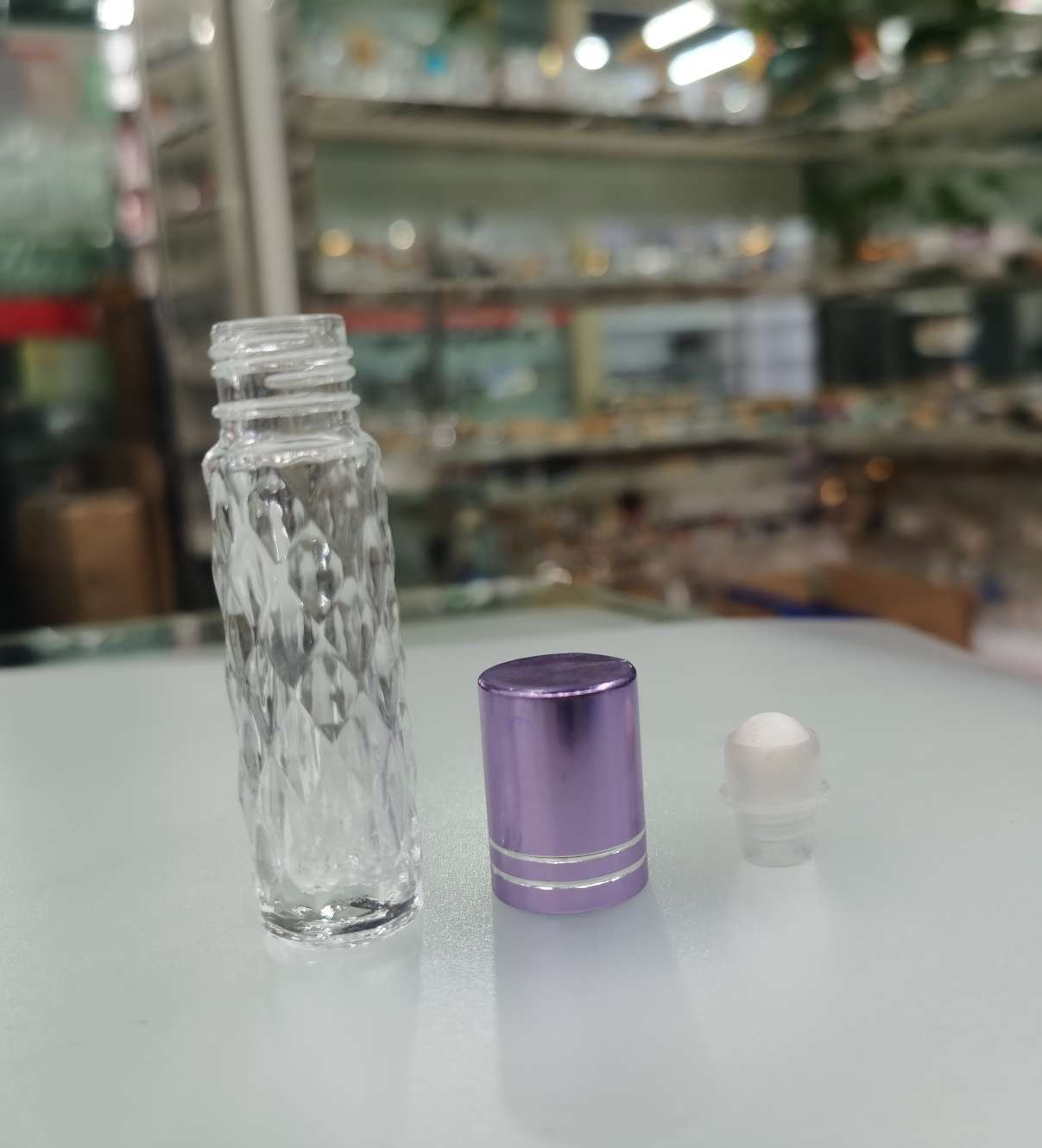 厚德玻璃 6毫升棱形直圆走珠玻璃瓶 精油瓶 香水瓶详情图1