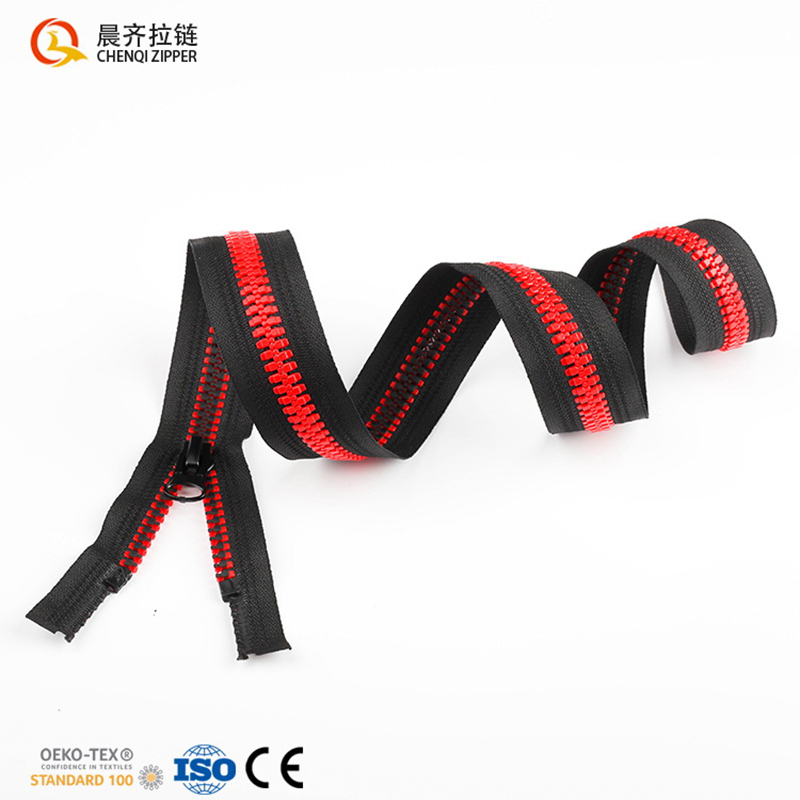 塑料拉链/8#树脂拉链/单开塑钢拉链白底实物图