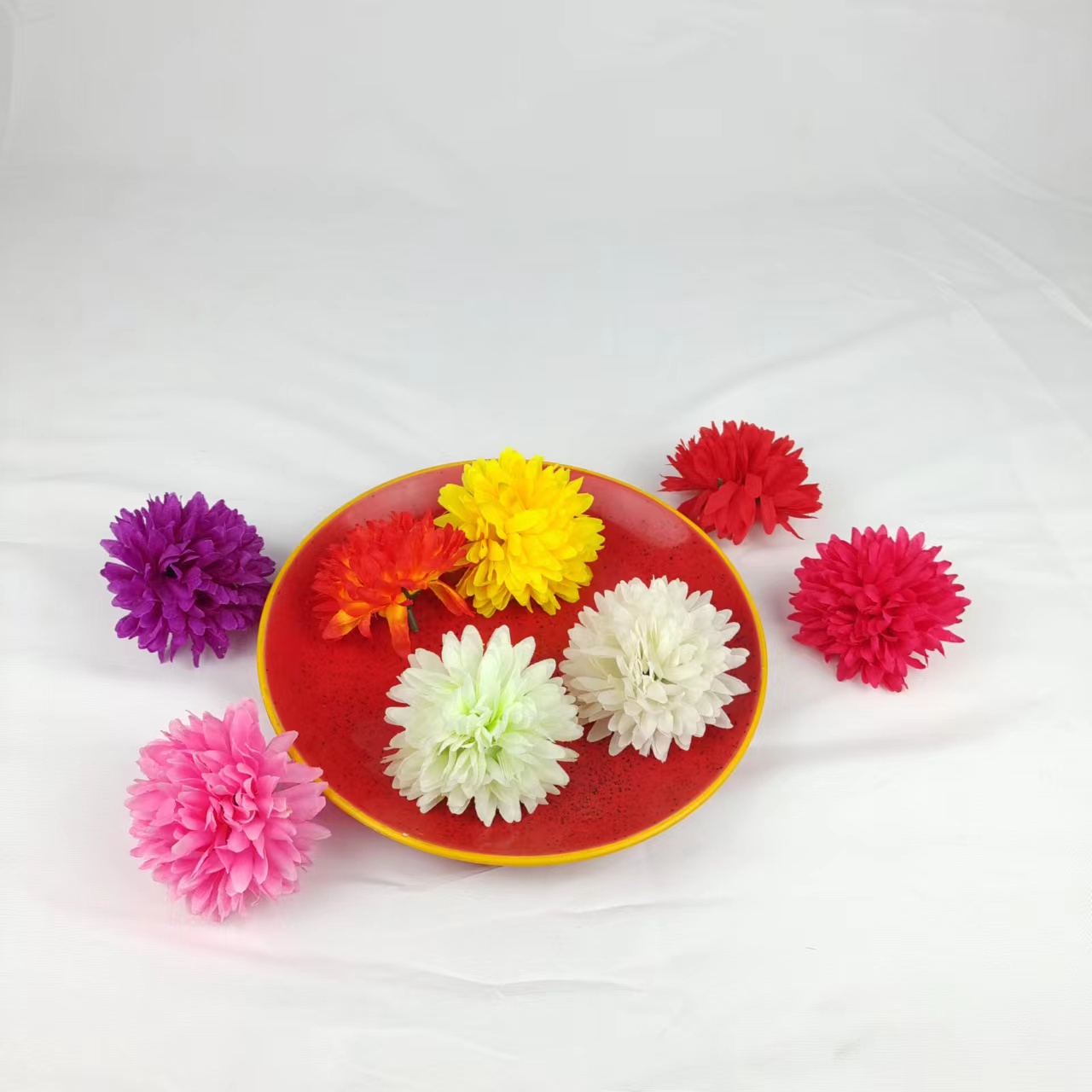 厂家直销小尖菊菊花花头DIY 把花清明祭祀花装饰花环花圈