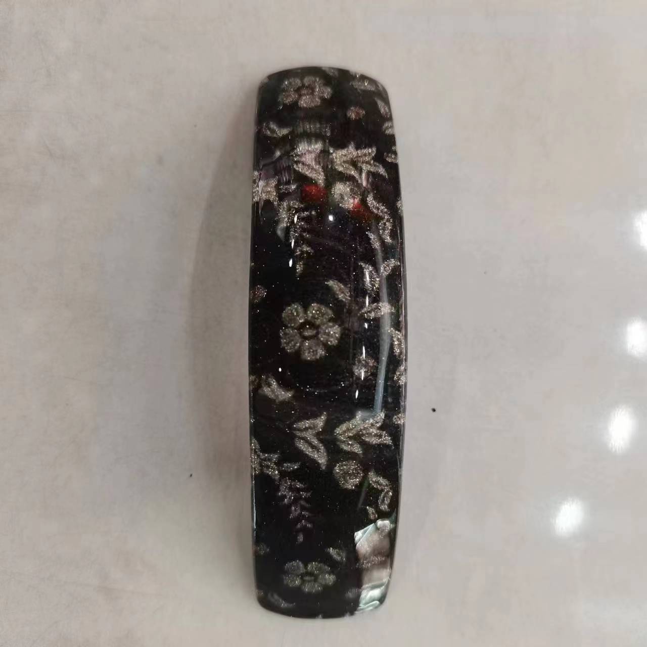 [伊莎饰品]  亚克力材质时尚 流行 气质 简约风 一字夹 发夹 弹簧夹 中号发夹头饰{12个装 }  产品型号：206