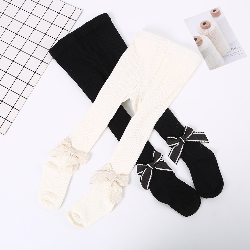 女童打底裤春秋公主蝴蝶结棉儿童连裤袜批发