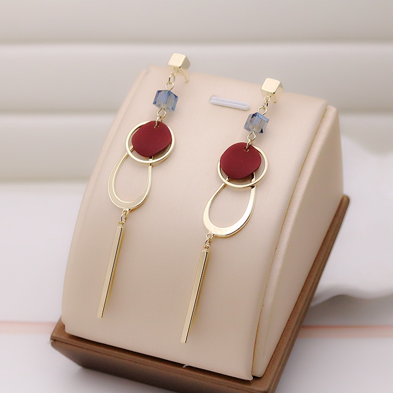 耳钉新款潮耳环s925银针长款气质个性简约耳坠韩国百搭耳饰品产品图