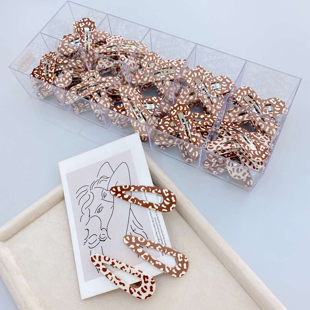 豹纹水滴镂空BB夹单卡十格盒包任选详情图2