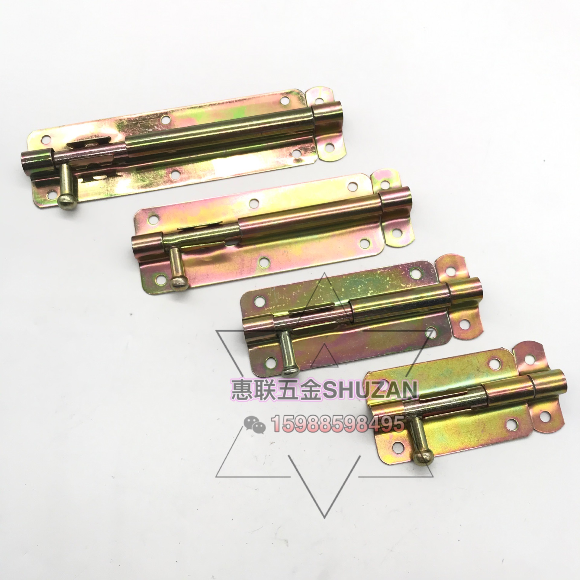 Shuzan 304 stainless steel heavy-duty thickened color zinc latch, special latch lock for double door of mother and child, dust cover Item Picture