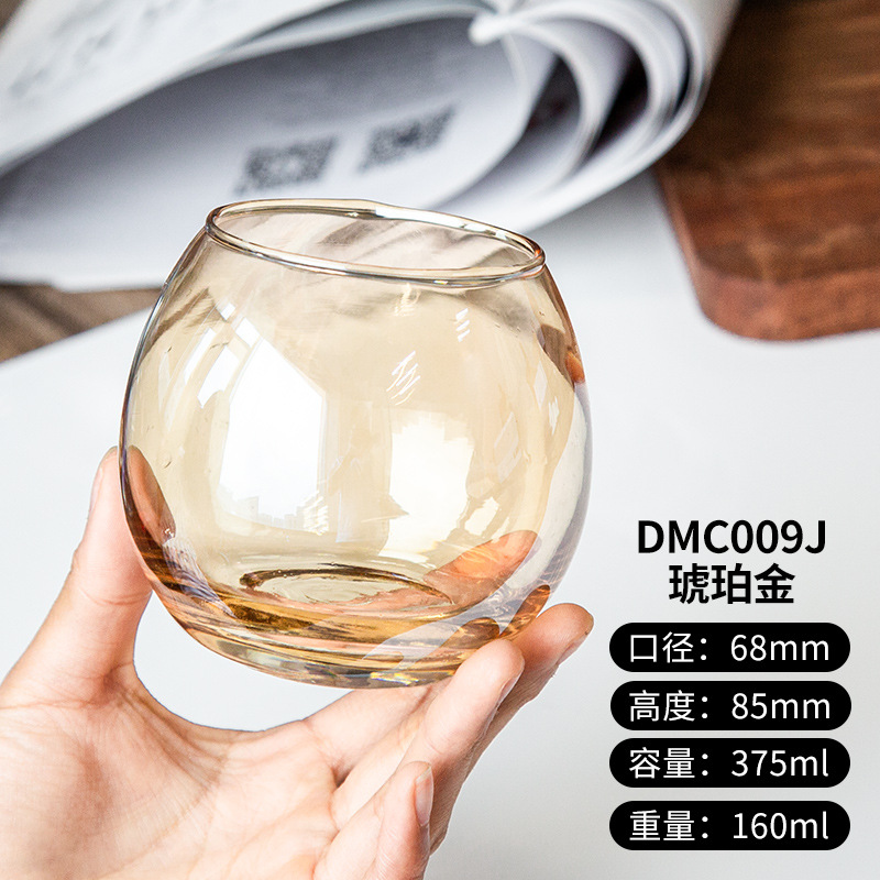      玻璃杯 电镀牛奶果汁ins风网红高颜值水杯创意茶杯饮料透明杯子