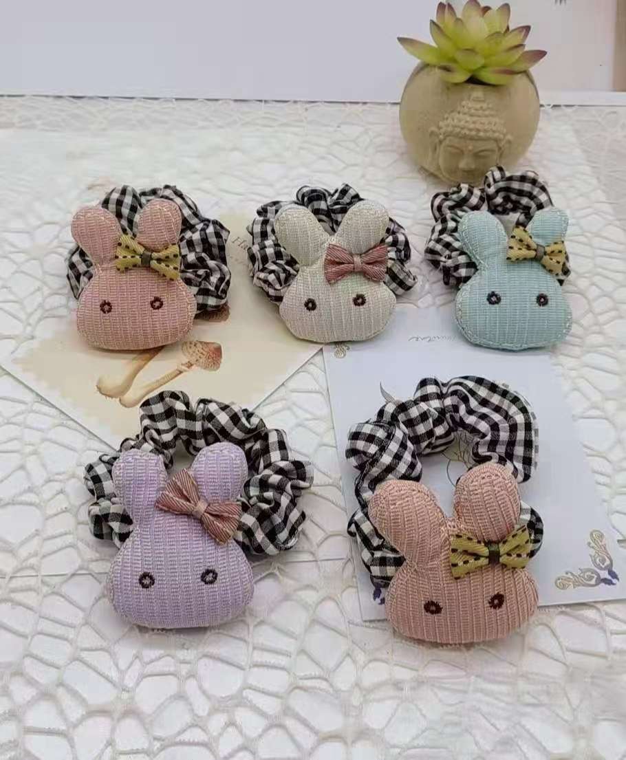 Jiarui Baby 2022 New Large Intestine Hair Band Plush Cartoon Hair Band details Picture