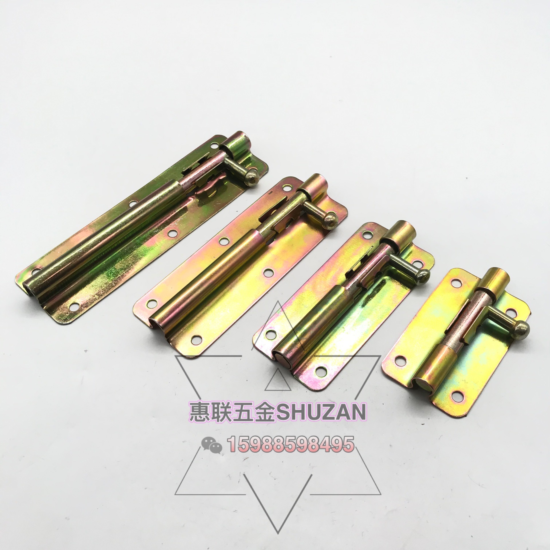 Shuzan 304 stainless steel heavy-duty thickened color zinc latch, special latch lock for double door of mother and child, dust cover