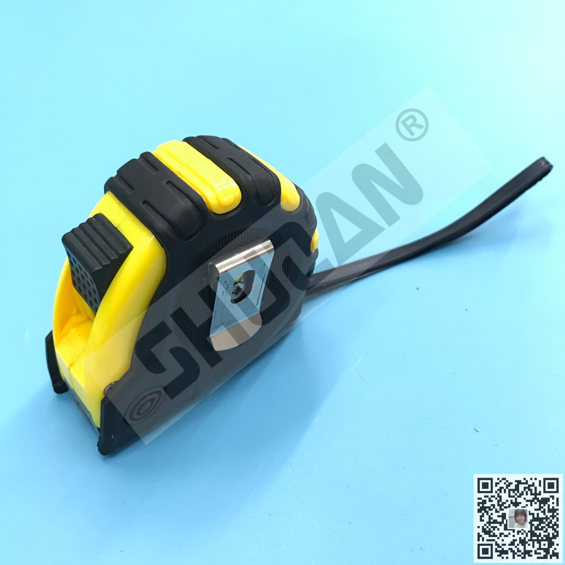 舒赞 10米PU皮尺高精度自锁加厚包胶钢卷尺测量工具五金必备