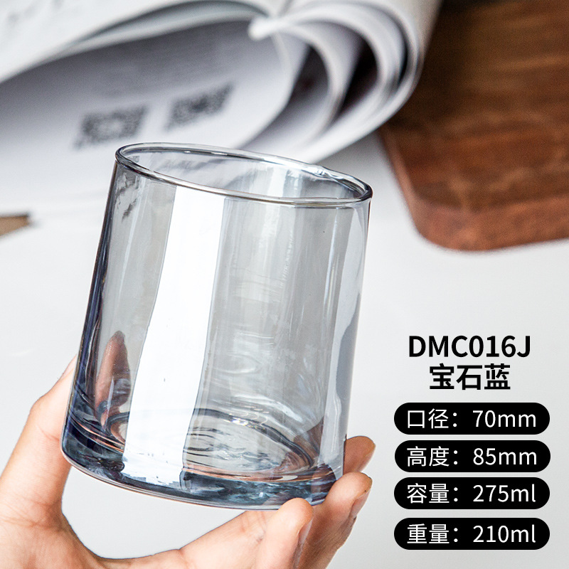 Glass cup electroplated with milk and juice, ins style, popular online celebrity, high appearance level water cup, creative tea cup, transparent beverage cup