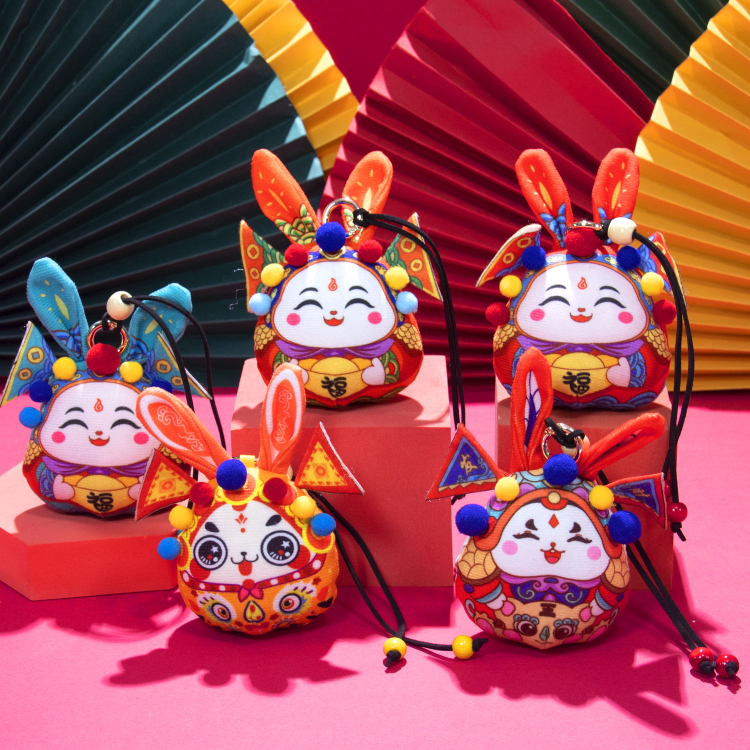 纳福平安福玩偶兔儿爷香囊陪伴布艺兔子香包兔春节国潮挂件