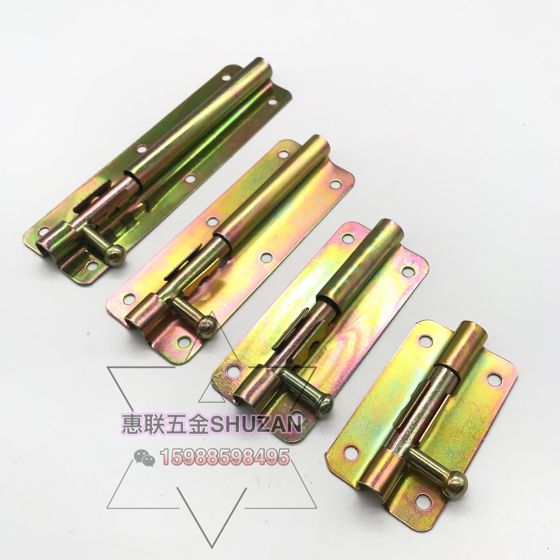 Shuzan 304 stainless steel heavy-duty thickened color zinc latch, special latch lock for double door of mother and child, dust cover Specification image