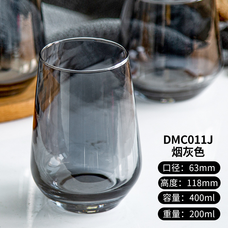 Glass cup electroplated with milk and juice, ins style, popular online celebrity, high appearance level water cup, creative tea cup, transparent beverage cup