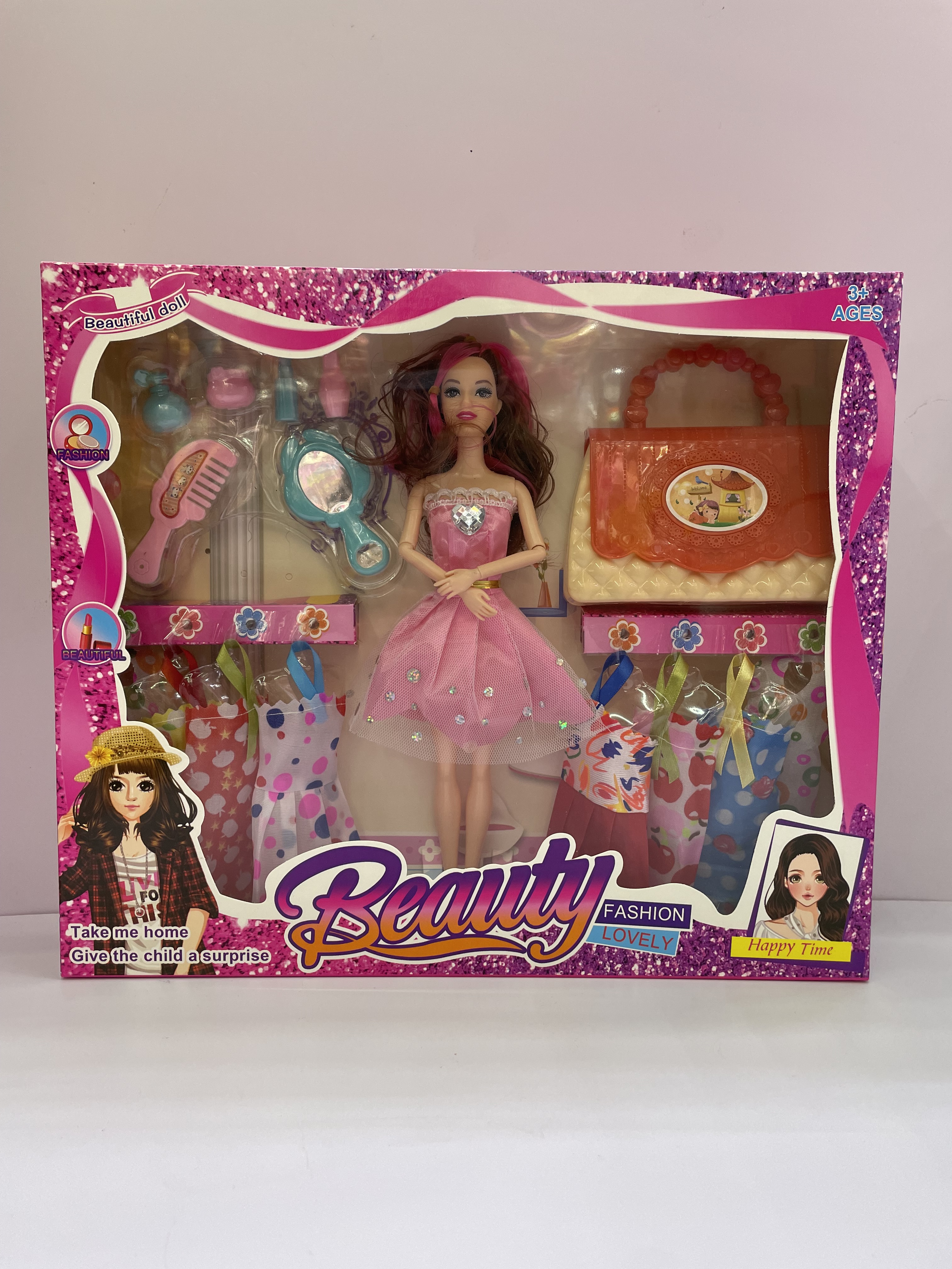 洋娃娃套装女孩公主礼盒包包梳子镜子彩盒儿童玩具批发