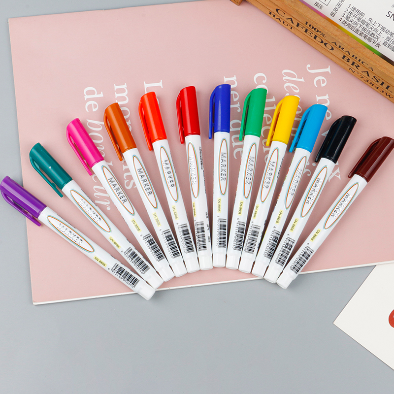 12-color double-line contour pen color-marked marker pen set, multi-color fluorescent internet-famous planner markers details Picture