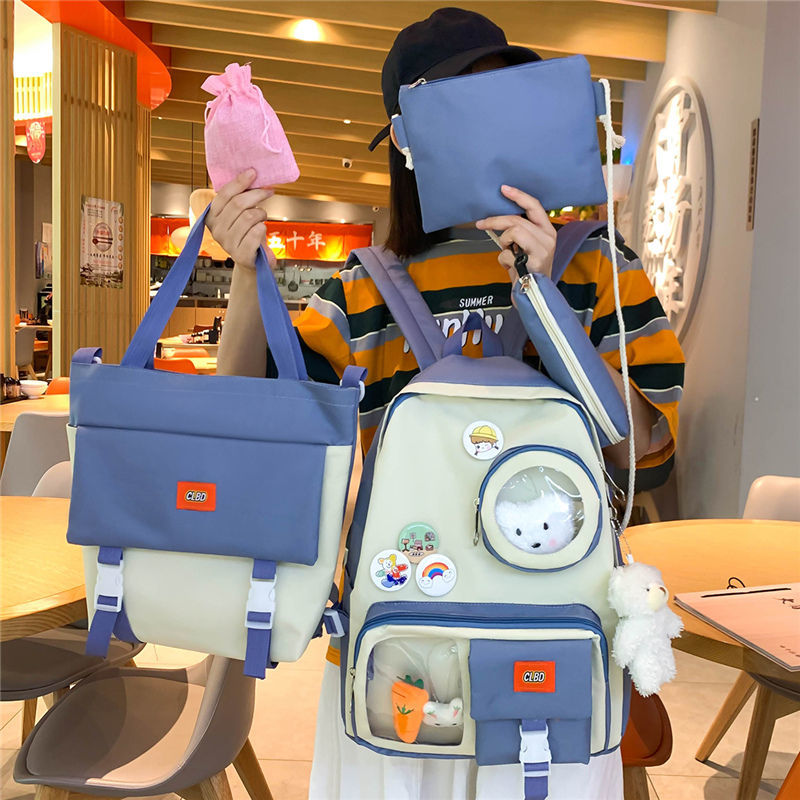 初中双肩包/帆布背包/书包多件套细节图