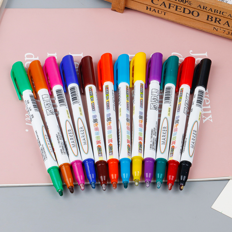 12-color double-line contour pen color-marked marker pen set, multi-color fluorescent internet-famous planner markers Application Scenario