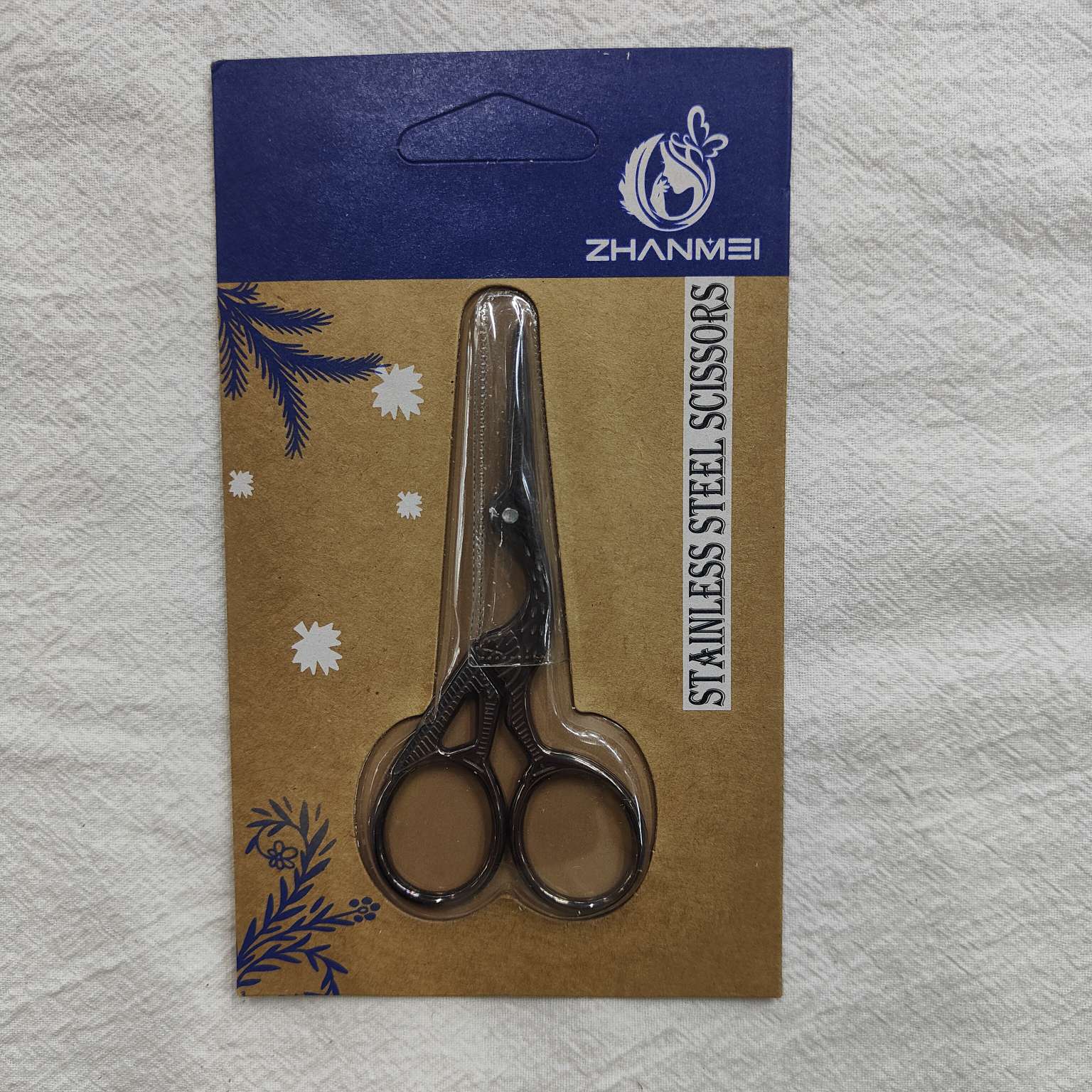 26414仙得丽化妆工具ZM2212-A3#茶钛小仙鹤剪美容工具眉剪修眉剪刀