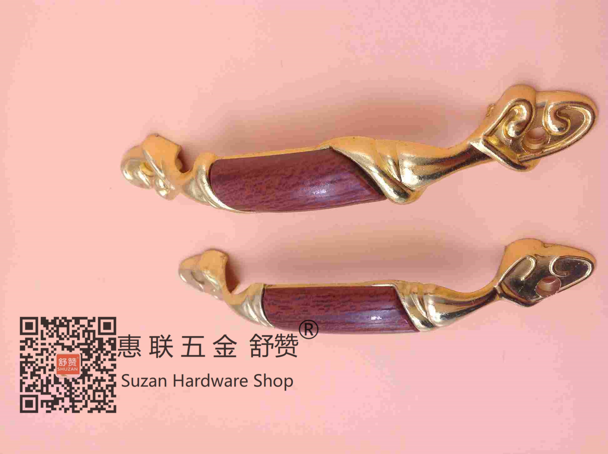 Shuzan brand bright hole light luxury golden cabinet door handle hardware accessories ice crack European-style cabinet door handle Application Scenario