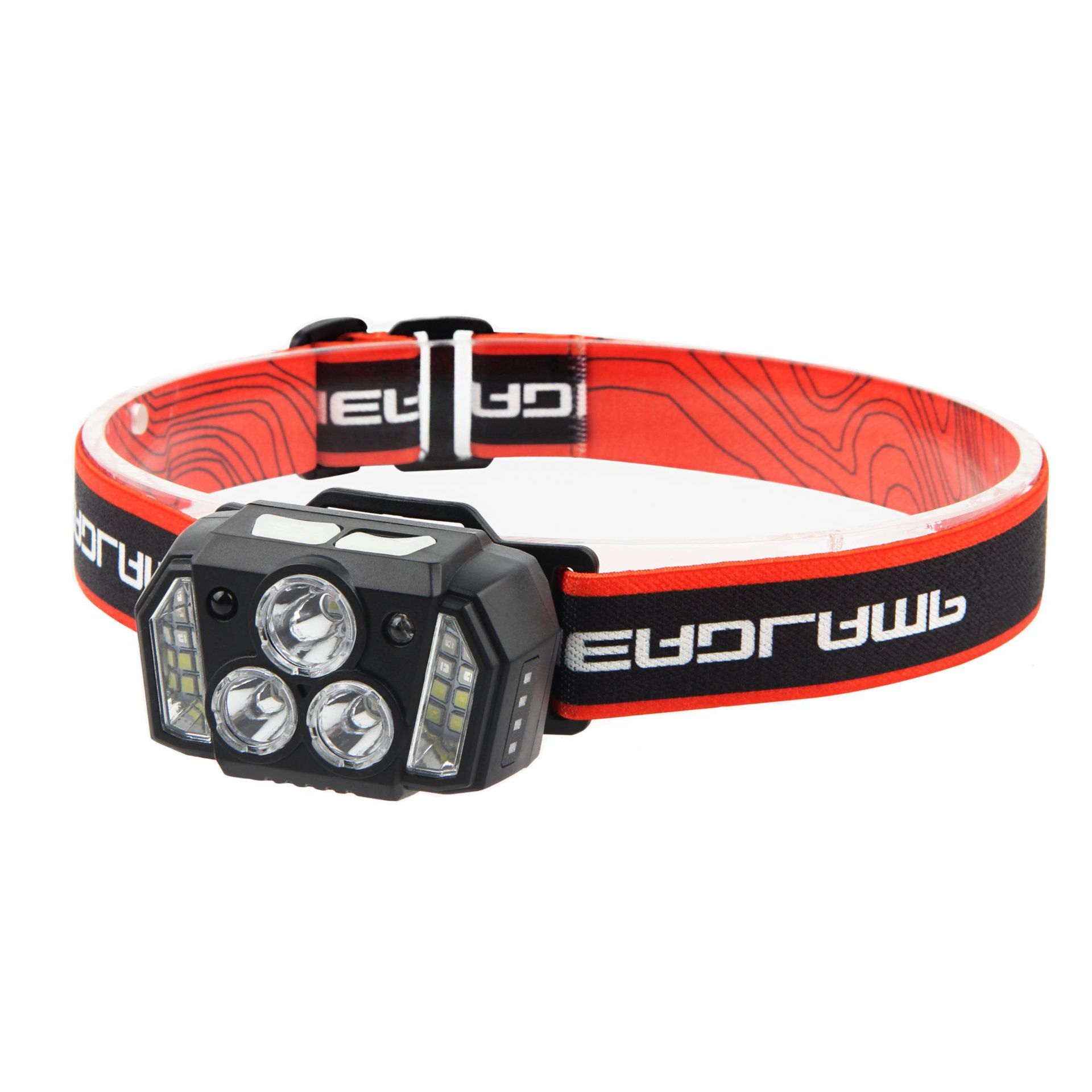New cross-border LED headlight, USB outdoor sensor dual-purpose headlight, night fishing, cycling and running light, strong bald head wearing light