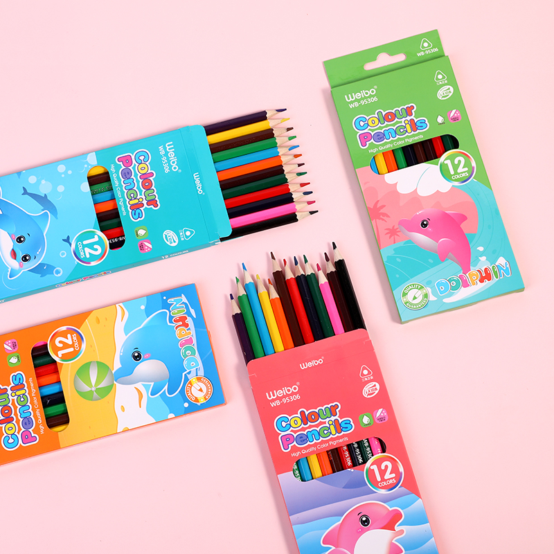 weibo Weibo Wood Oil 12-color lead Set Children's art Drawing, Drawing, doodling, Coloring, Bright and vivid Specification image