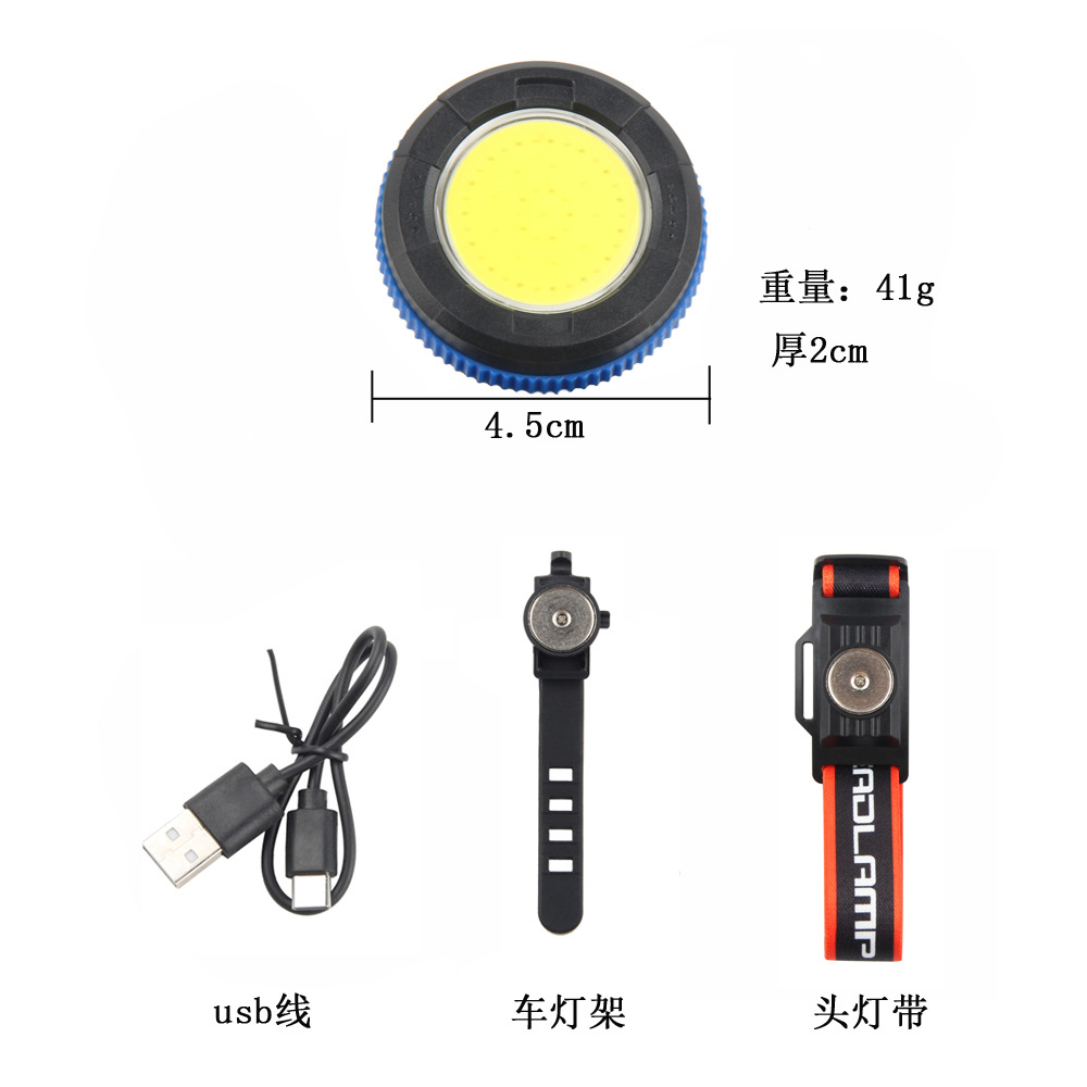 New cross-border LED headlight, USB outdoor sensor dual-purpose headlight, night fishing, cycling and running light, strong bald head wearing light detail image 16