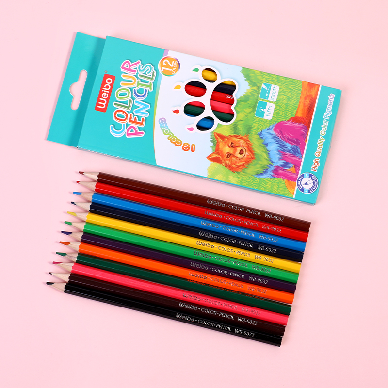 weibo Weibo Cross-border New Colored Lead, White Poplar Wood three-corner Pole colored lead Children's Colored Pencil Set, oil-based colored lead Application Scenario
