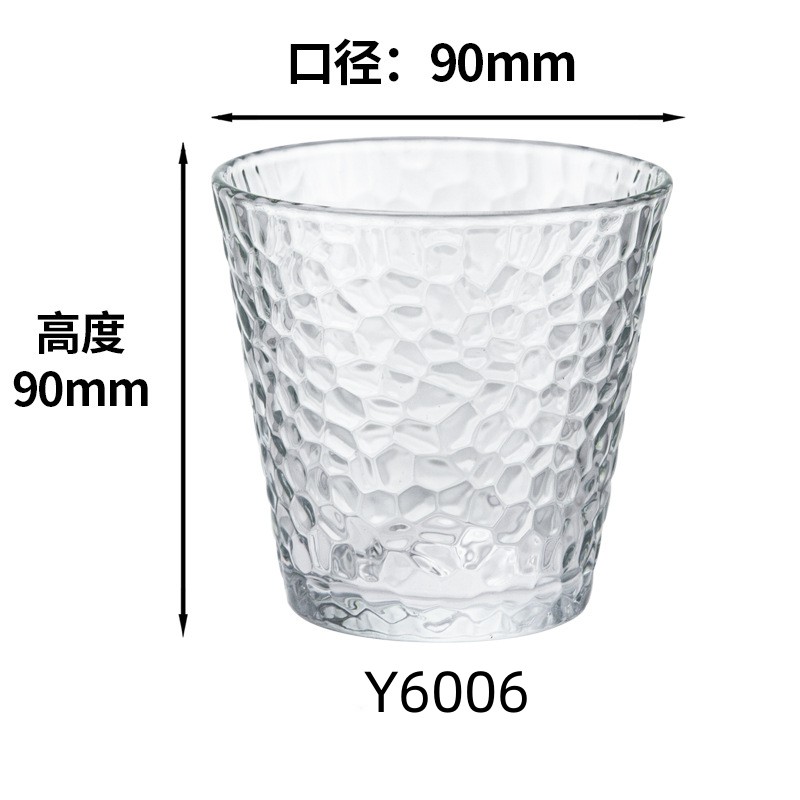 Japanese-style glass cups, creative transparent water cup sets, household juice and milk hammer-patterned cups and wine glasses wholesale