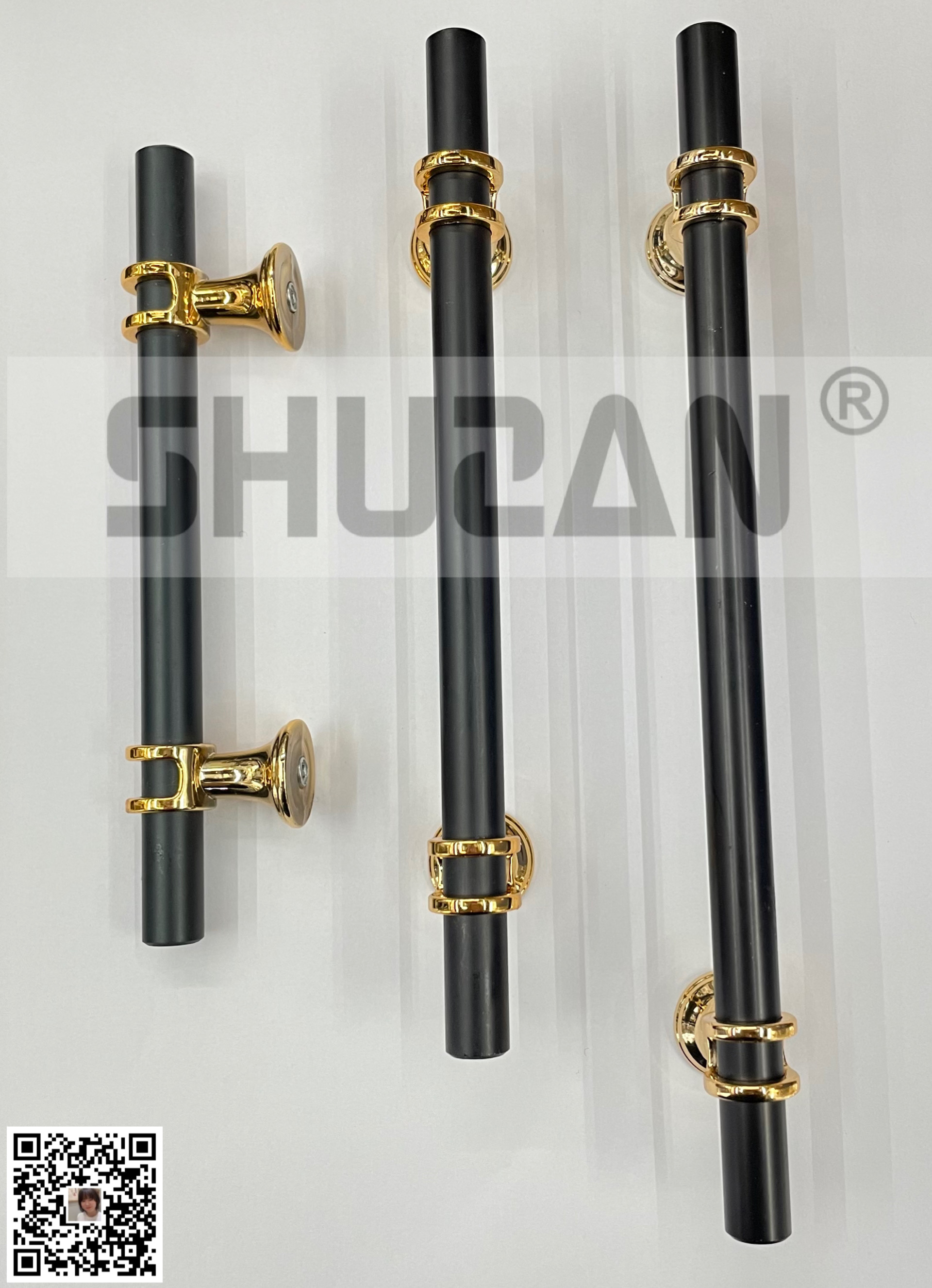 Shuzan T-shaped extended aluminum alloy handle, sliding door, cabinet door handle, furniture wardrobe, drawer door, hardware accessories, light luxury style Item Picture