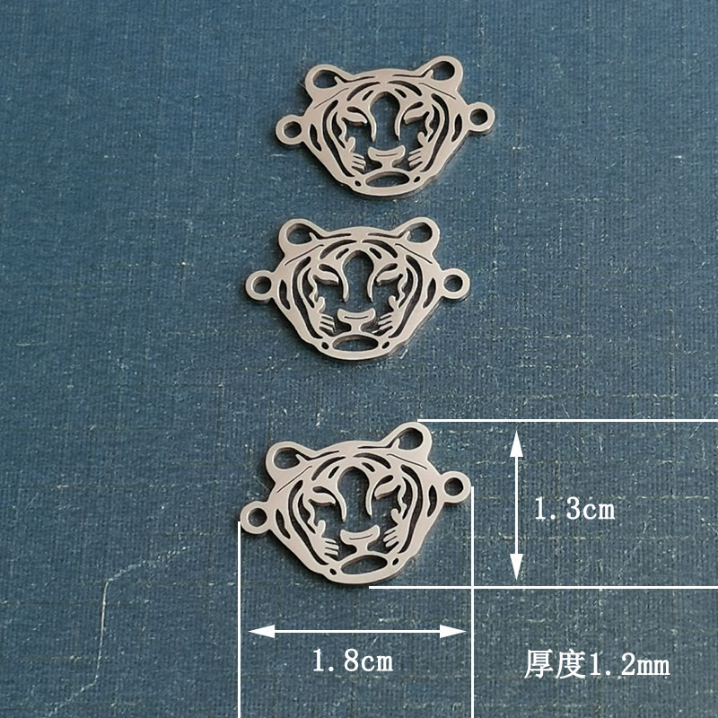 不锈钢可爱小老虎手链女本命年虎年生肖虎头双孔吊坠女饰品配件礼物详情图2