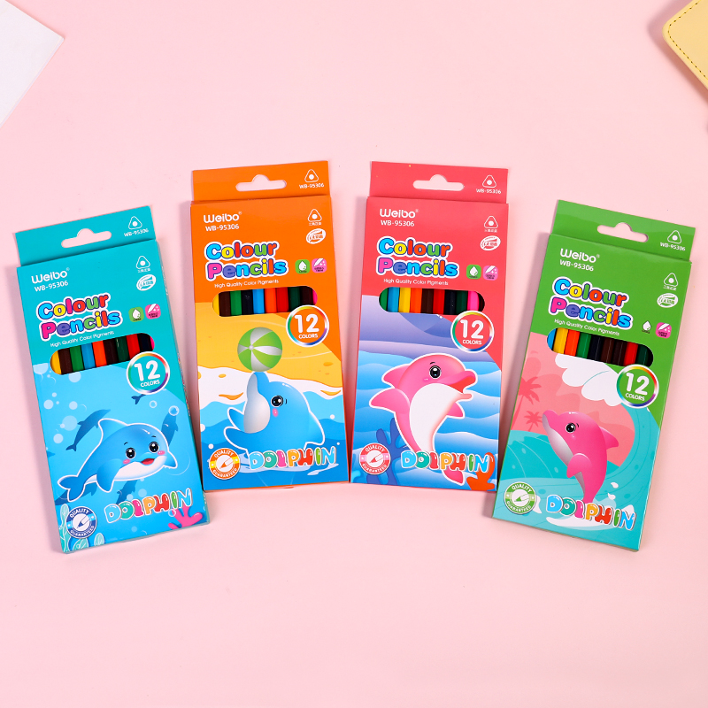 weibo Weibo Wood Oil 12-color lead Set Children's art Drawing, Drawing, doodling, Coloring, Bright and vivid