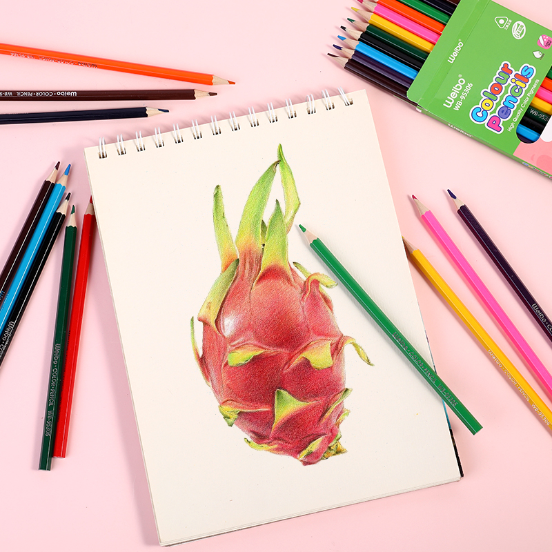 weibo Weibo Wood Oil 12-color lead Set Children's art Drawing, Drawing, doodling, Coloring, Bright and vivid Item Picture