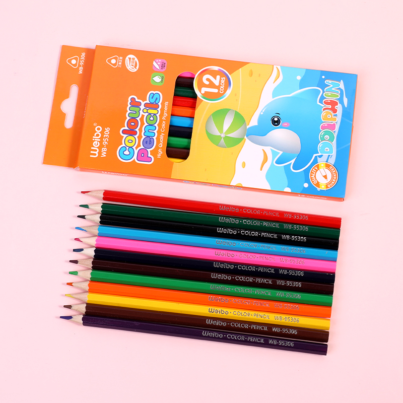 weibo Weibo Wood Oil 12-color lead Set Children's art Drawing, Drawing, doodling, Coloring, Bright and vivid Application Scenario