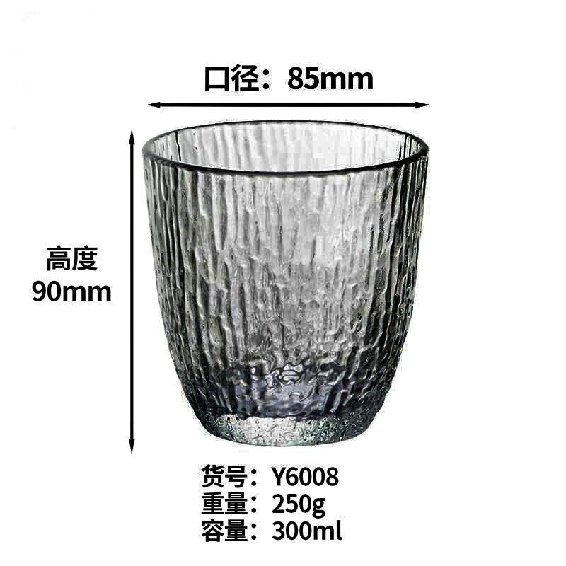         日式玻璃杯创意透明水杯套装家用果汁牛奶竖纹杯子酒杯批发