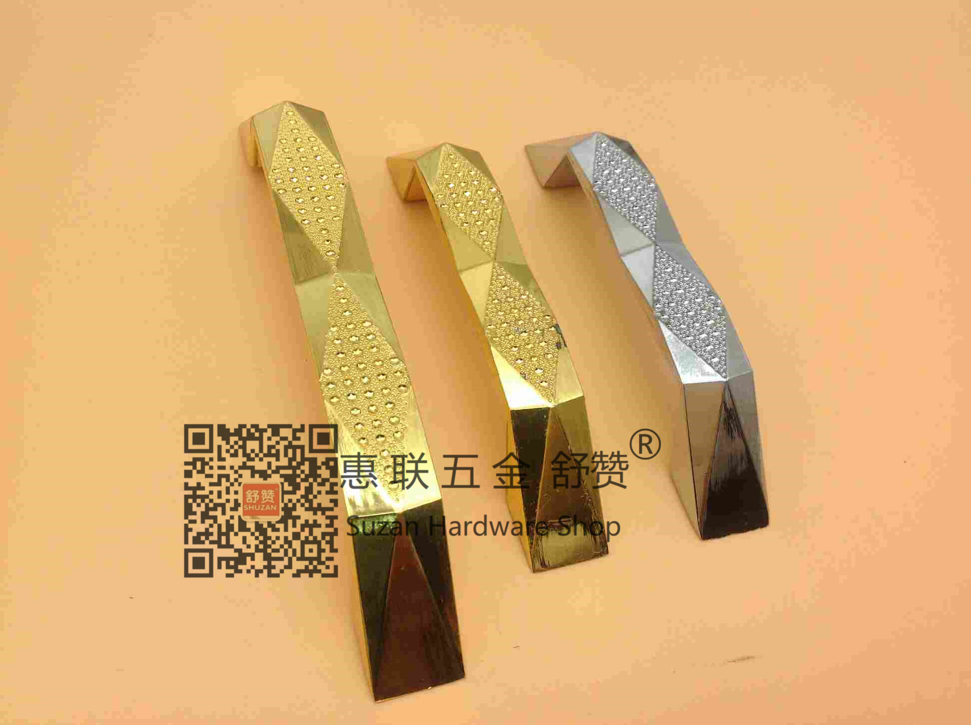 Shuzan Light Luxury aluminum golden cabinet handle door hardware accessories, pebble handle, customizable brand style